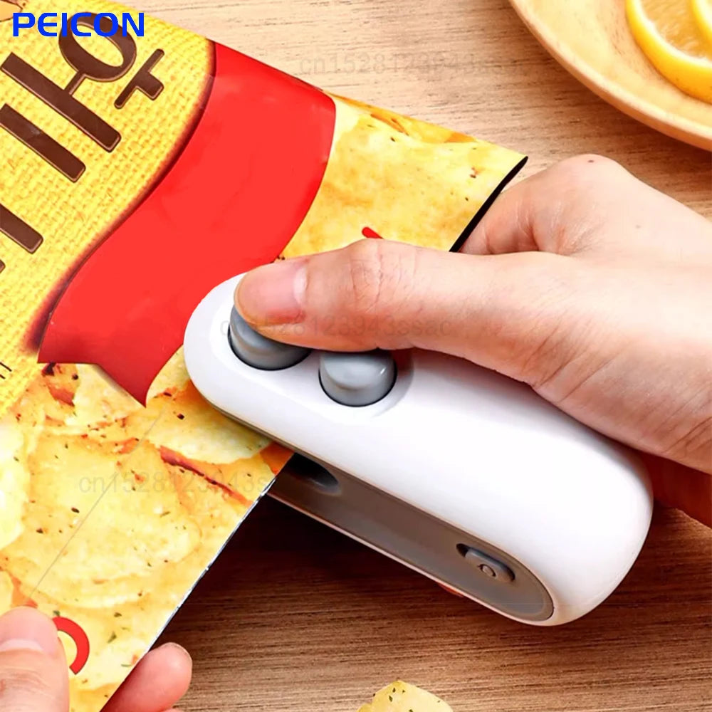 Sealing Machine Rechargable 2 in 1 Bag Mini Heat Sealer Storage Bag Plastic Package Snack Sealer Handheld Heat Sealer for Food